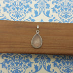 Rose Quartz Faceted 925 Silver Minimal Pendant