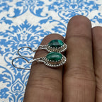 925 Sterling Silver Malachite Earrings – Elegant Oval Gemstone Design