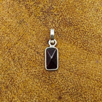 Garnet Rectangle 925 Silver Bezel Dainty Pendant