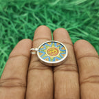 Om Symbol Hand-Painted Pendant in 925 Sterling Silver – Sacred Spiritual Jewelry