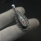 Fordite Drop 925 Silver Handmade Pendant Wholesale