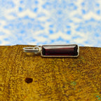 Garnet Rectangle 925 Silver Bezel Dainty Pendant