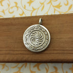 Om Symbol Hand-Painted Pendant in 925 Sterling Silver – Sacred Spiritual Jewelry