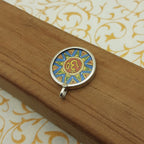Om Symbol Hand-Painted Pendant in 925 Sterling Silver – Sacred Spiritual Jewelry