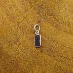 Garnet Rectangle 925 Silver Bezel Dainty Pendant