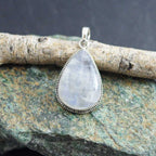 Natural Rainbow Moonstone Gemstone Solid 925 Sterling Silver Pendant Handmade