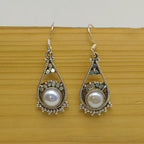 Elegant Pearl Earrings –925 Sterling Silver Design