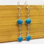 925 Sterling Silver Gemstone Round Earrings – Minimal Handmade Jewelry