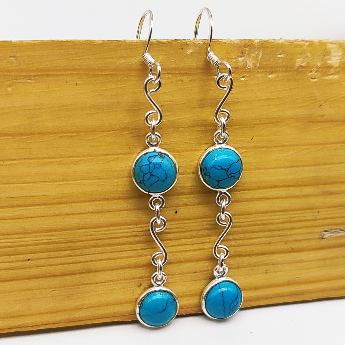 925 Sterling Silver Gemstone Round Earrings – Minimal Handmade Jewelry