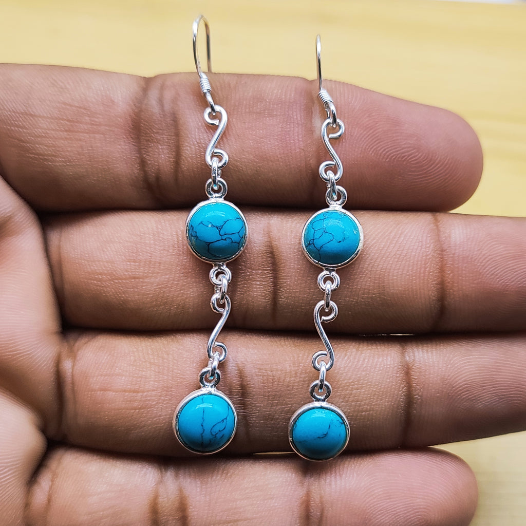 925 Sterling Silver Gemstone Round Earrings – Minimal Handmade Jewelry