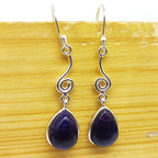 925 Sterling Silver Amethyst Drop Earrings – Minimal Gemstone Dangle