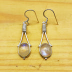 Fine Silver Moonstone Earrings – Lightweight Handmade Oval Earrings