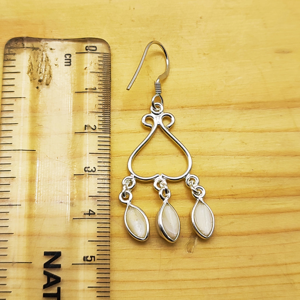 Artisan Pearl Earrings – Small Marquise Stone  Jewelry