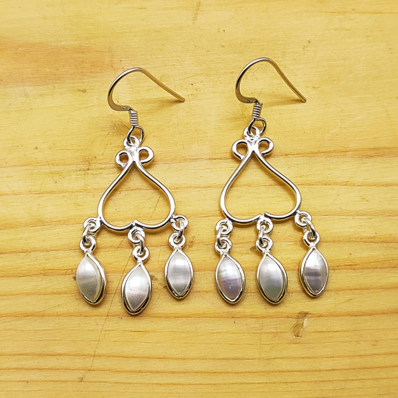 Artisan Pearl Earrings – Small Marquise Stone  Jewelry