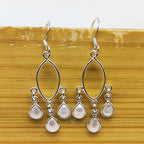 925 Sterling Silver Natural Pear Drop Shape Gemstone Earring