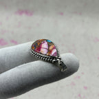 Pink Dahlia Stone 925 Sterling Silver Handmade Pendant | Artistic Bohemian Jewelry