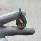 Pink Dahlia Stone 925 Sterling Silver Handmade Pendant | Artistic Bohemian Jewelry