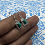 Classic Malachite Earrings – 925 Sterling Silver Natural GemStone