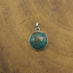 Tibetan Turquoise Cancer Birthstone 925 Silver Pendant