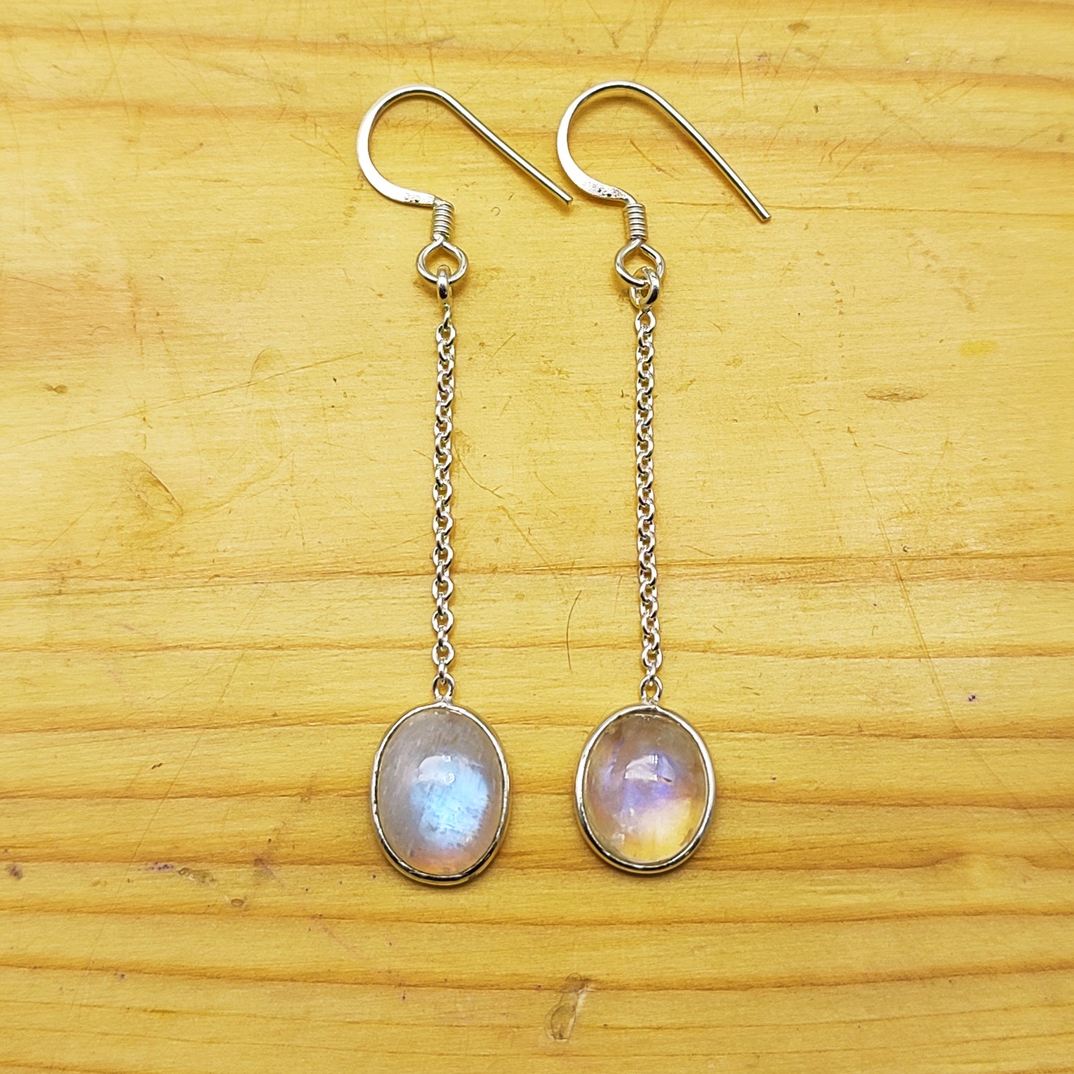 925 Sterling Silver Rose Quartz Cabochon Oval Shape Earring