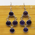 Small Amethyst Gemstone Earrings – Subtle 925 Silver Dangle