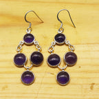 Small Amethyst Gemstone Earrings – Subtle 925 Silver Dangle