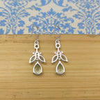 Handmade Blue Topaz Dangle Earrings – Fine Silver Minimal Jewelry
