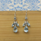 Handmade Blue Topaz Dangle Earrings – Fine Silver Minimal Jewelry