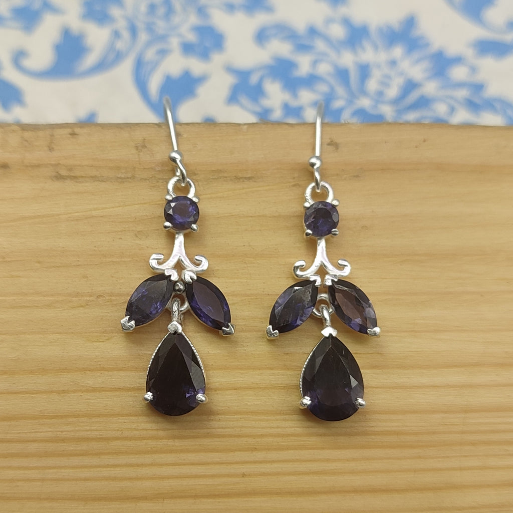 Blue Tanzanite Silver Earrings – Simple Handmade Dangle Jewelry