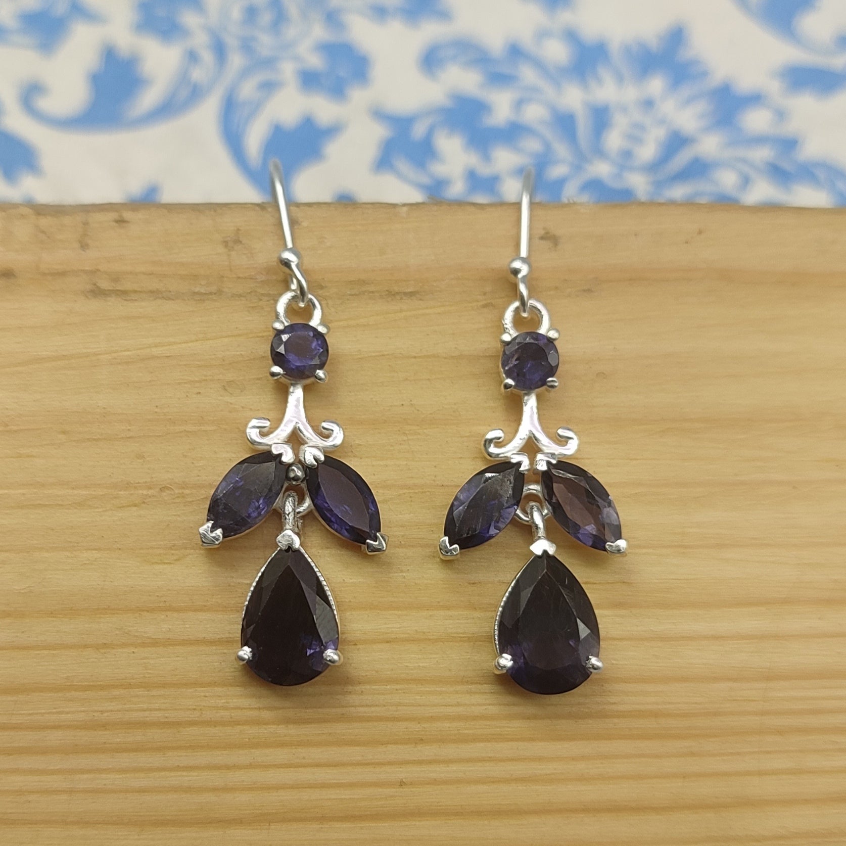 Blue Tanzanite Silver Earrings – Simple Handmade Dangle Jewelry