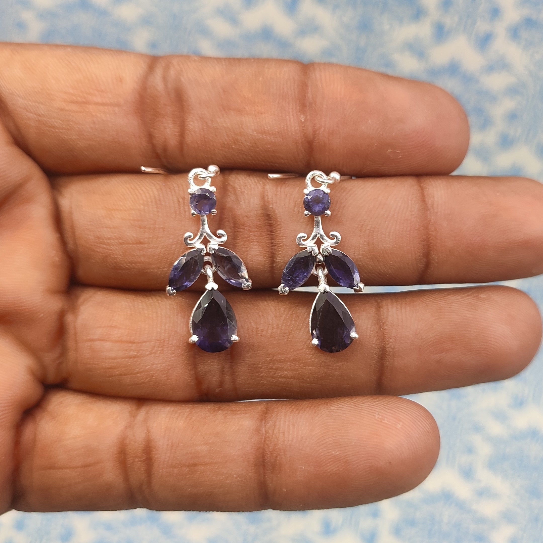 Blue Tanzanite Silver Earrings – Simple Handmade Dangle Jewelry