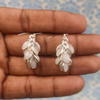 Delicate Sterling Silver Oval Moonstone Earrings - Minimal Design