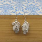 Delicate Sterling Silver Oval Moonstone Earrings - Minimal Design