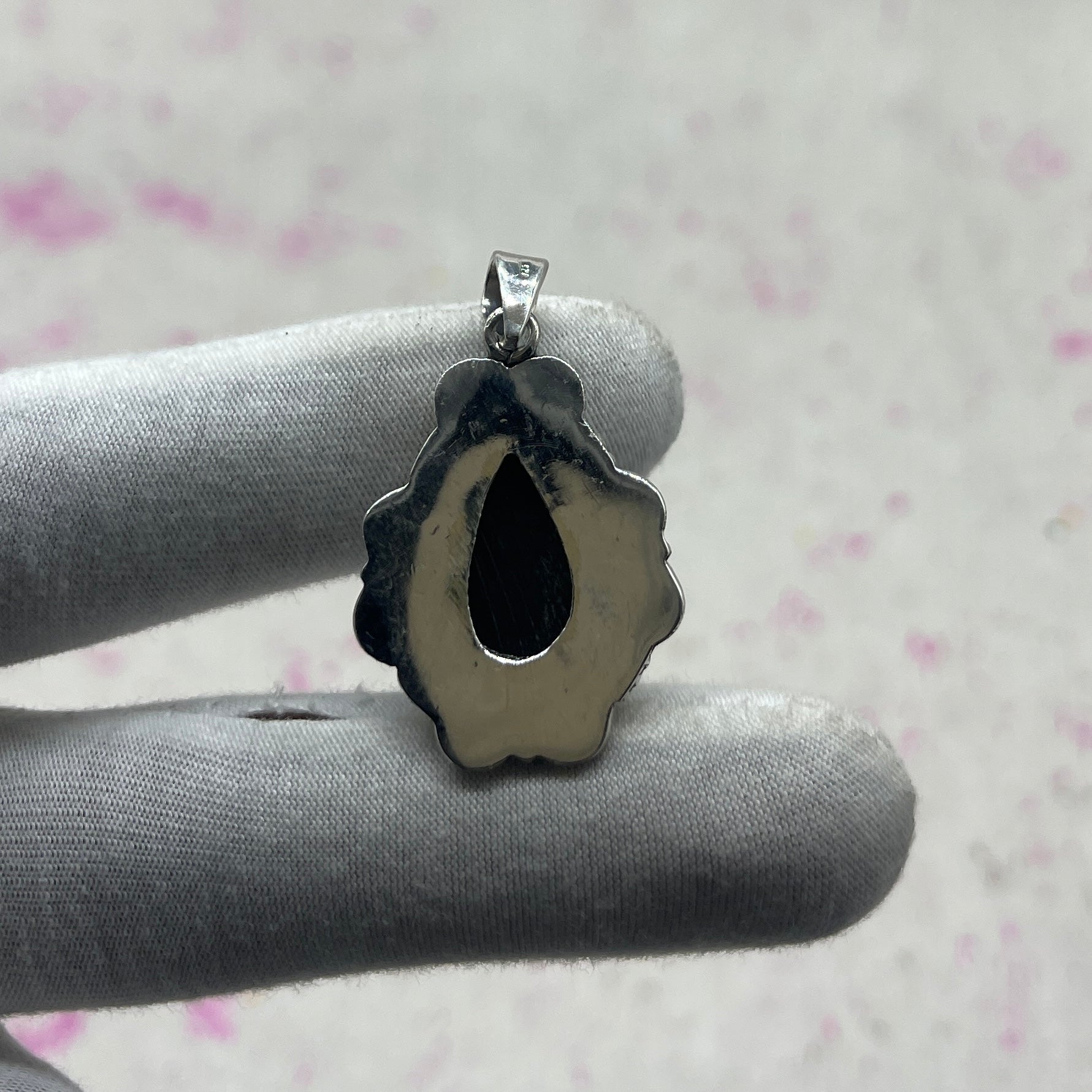 Glass Resin 925 Sterling Silver Handmade Pendant | Contemporary Boho Jewelry