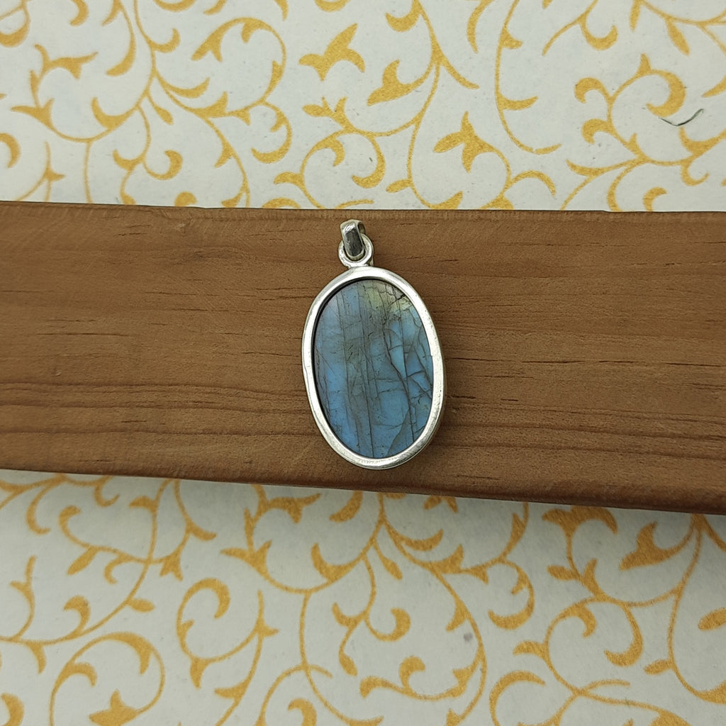 925 Sterling Silver Labradorite Pendant – Natural Gemstone Handmade Boho Statement Jewelry