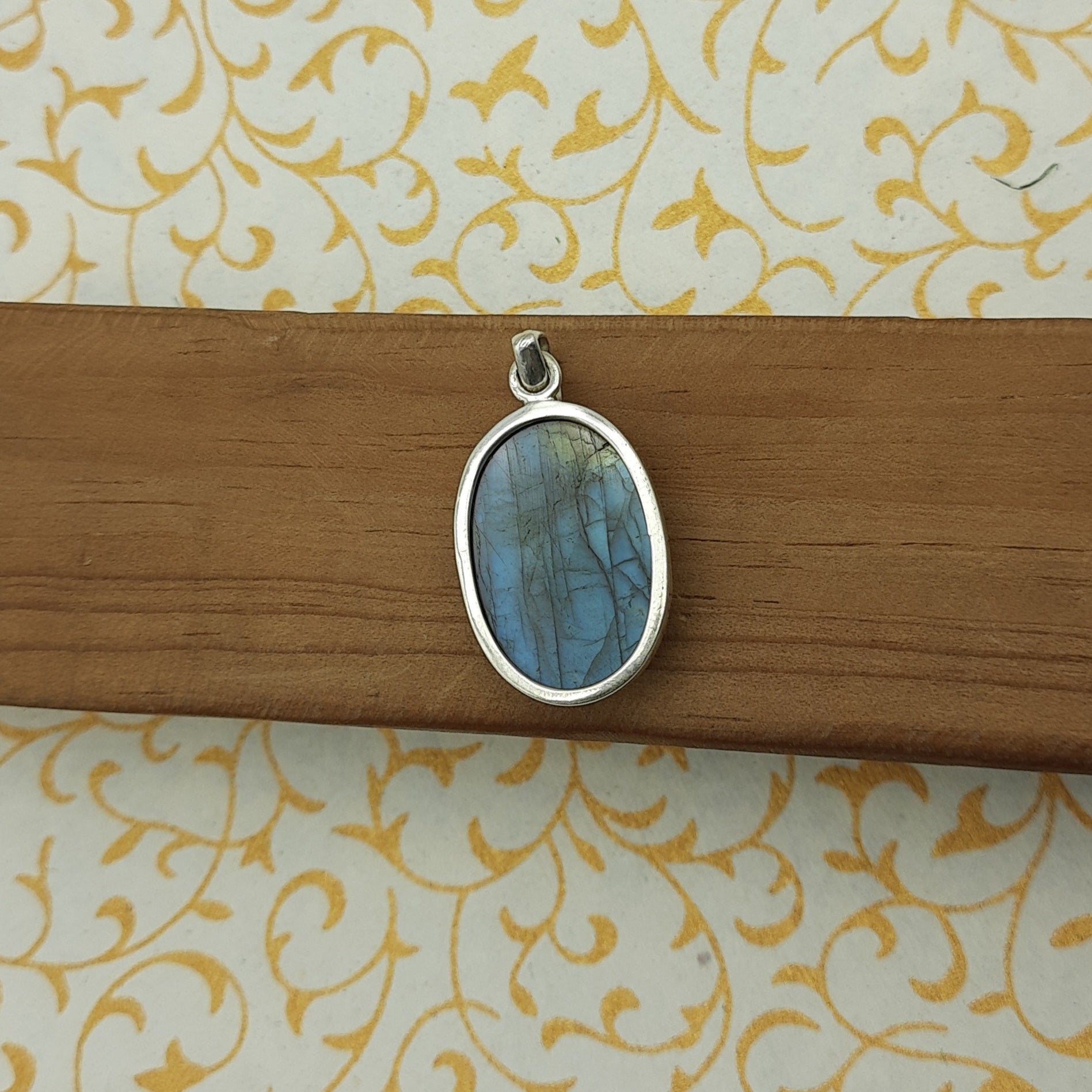 925 Sterling Silver Labradorite Pendant – Natural Gemstone Handmade Boho Statement Jewelry
