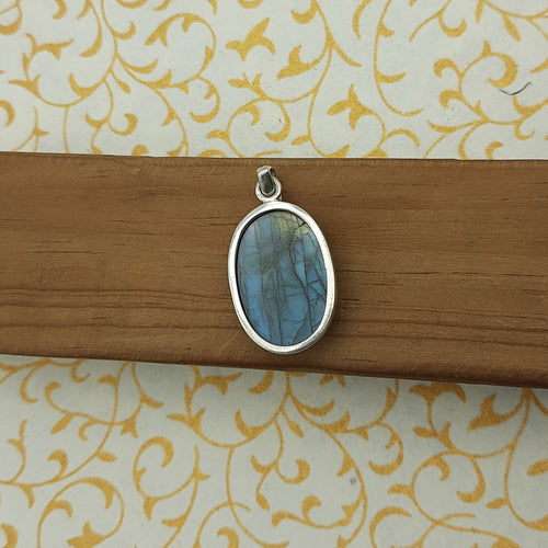 925 Sterling Silver Labradorite Pendant – Natural Gemstone Handmade Boho Statement Jewelry