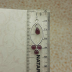 Elegant Garnet Drop Earrings – Lightweight Sterling Silver Design