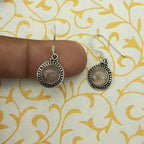 925 Sterling Silver Rose Quartz Earrings – Dainty Minimal Round Jewelry