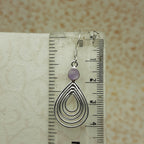 Amethyst Round Dangle Earrings in 925 Sterling Silver