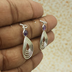 Amethyst Round Dangle Earrings in 925 Sterling Silver