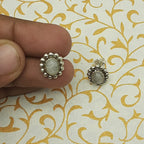 Sterling Silver Minimalist Moonstone Oval Earrings