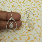 925 Silver Minimalist Moonstone Cushion Earrings