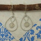 925 Silver Minimalist Moonstone Cushion Earrings