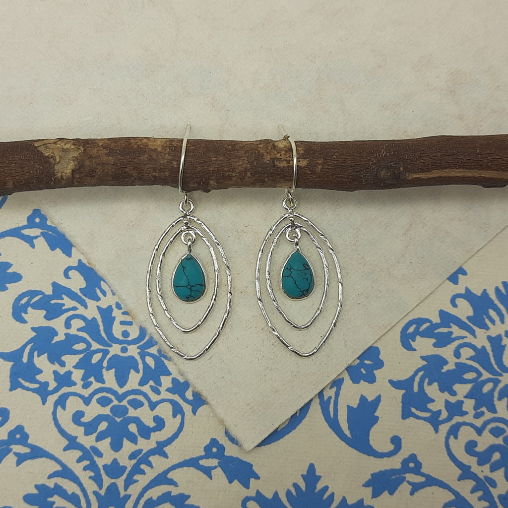 High Quality Turquoise Earrings – Handmade 925 Sterling Silver