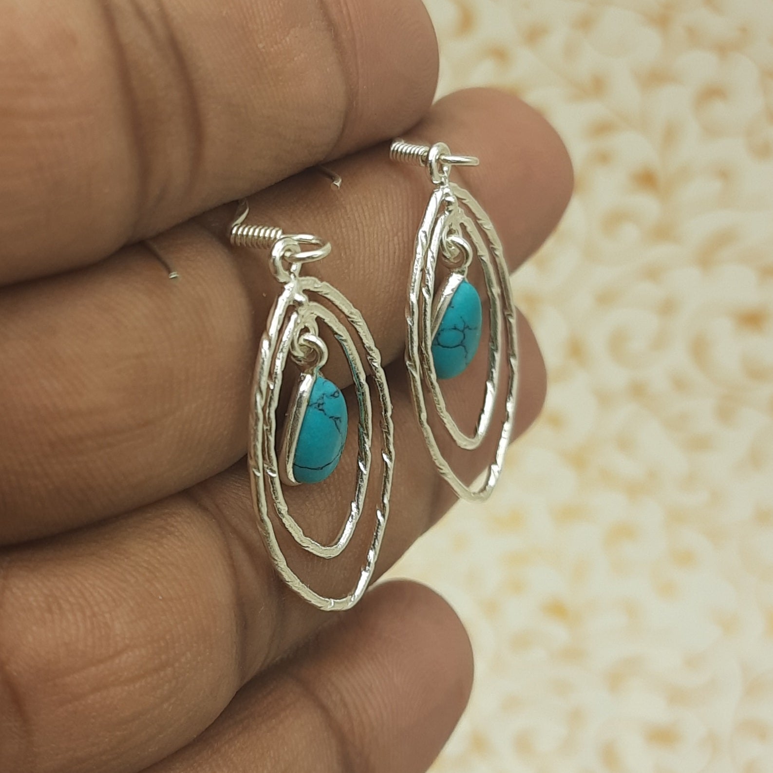 High Quality Turquoise Earrings – Handmade 925 Sterling Silver