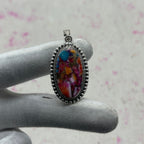 Pink Dahlia Stone 925 Sterling Silver Handmade Pendant | Floral Inspired Boho Pendant