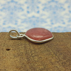 Rhodochrosite 925 Silver Bezel Dainty Pendant