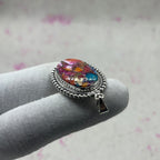 Pink Dahlia Stone 925 Sterling Silver Handmade Pendant | Floral Inspired Boho Pendant