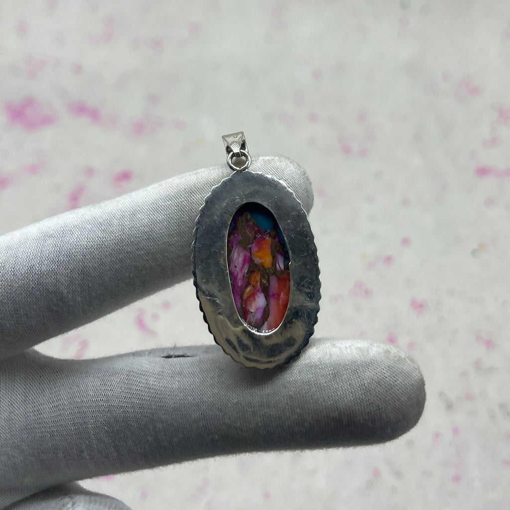 Pink Dahlia Stone 925 Sterling Silver Handmade Pendant | Floral Inspired Boho Pendant